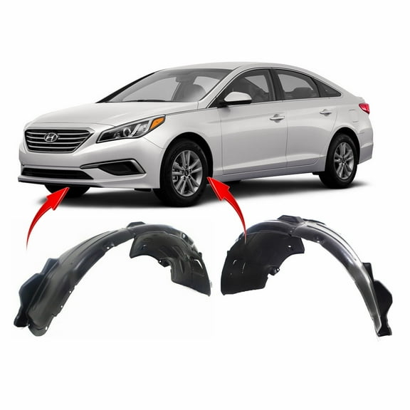 DCP Set of 2 Fender Liners for Hyundai Sonata 2015-2017 HY1248154 HY1249154