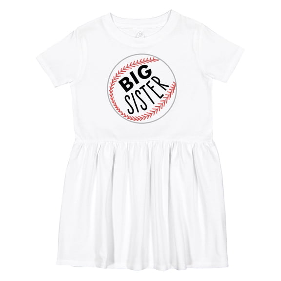 Inktastic Big Sister Baseball Girls Toddler Dress