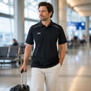 Under Armour Men's Title Polo Shirt, Black/White, Size M