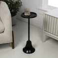 thumbnail image 2 of JONATHAN Y Irida 24" Art Deco Designer Pedestal Drink Table and Decorative End Table with Hammered Round Top and Bell Base, Antique Black, END4007C, 2 of 5
