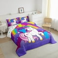 thumbnail image 3 of Erosebridal Monogrammed Y Bedding Sets King with Comforter, Dreamy Unicorn Duvet Insert, Initial A to Z Letter Reversible Comforter Sets King Size, Breathable Bedroom Decoration, 3pcs, 3 of 8