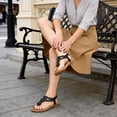 thumbnail image 3 of Ablanczoom Womens Sandals: Comfortable Flat Sandals Women Flip Flops Elastic Ankle Strap Dresses Shoes, 3 of 8