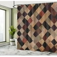 thumbnail image 4 of Ambesonne Grunge Shower Curtain, Antique Brown Toned Grid, 69"Wx75"L, Multicolor, 4 of 4