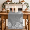 thumbnail image 2 of Table Runner 70 Inches Long for Kitchen Dining, White Dandelion Dresser Scarf Farmhouse, Dining Table Decorations for Wedding/Parties, Spring Plants Flowers Vintage Gray 13 x 70 In, 2 of 8