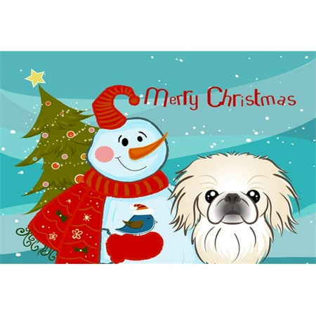 

Carolines Treasures BB1841PLMT Snowman With Pekingese Fabric Placemat
