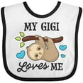 thumbnail image 3 of Inktastic My Gigi Loves Me with Sloth and Hearts Boys or Girls Baby Bib, 3 of 4
