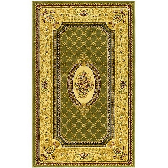 SAFAVIEH Lyndhurst Ella Traditional Bordered Area Rug, Sage/Ivory, 3'3" x 5'3"