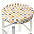 thumbnail image 3 of Susaid Colorful Checkered 1 Print Elastic Bar Stool Cover Personalized Washable Stool Cover for Barbershop Home Bar Kitchen-12 inch, 3 of 7