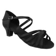 thumbnail image 6 of BIMZUC Girls Soft PU Leather Latin Ballroom Dance Shoes with 1.57 inches / 4 cm Heel, Comfortable Ankle Strap Closed Toe Design for Children Practice and Performance, Black Size 30, 6 of 9