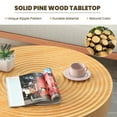 thumbnail image 6 of Costway Round Coffee Table Set of 2 End Table Natural Finish for Living Room Natural, 6 of 9