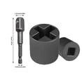 thumbnail image 3 of Universal Jack Socket Adapter Heavy Duty Steel Converter for Hand Drill Scissor Car Jack Easy Tire Change Tool Compatible, 3 of 7
