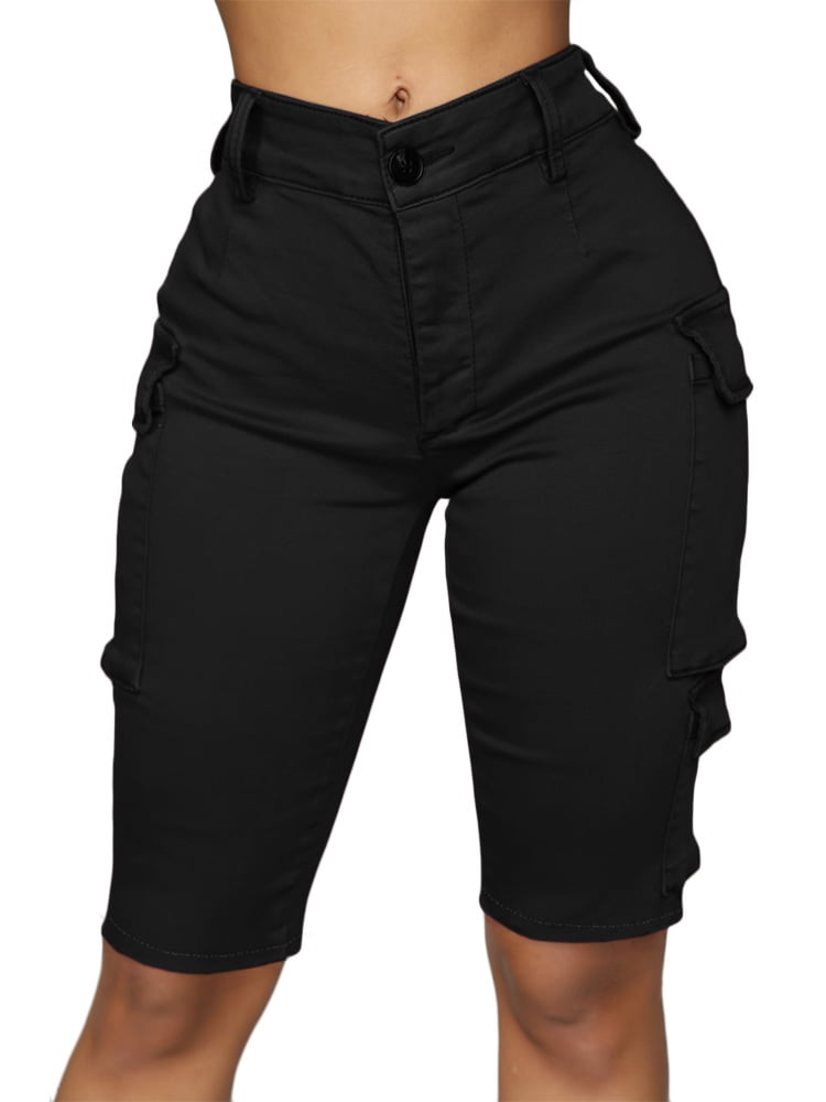High Waisted Cargo Short Pants 