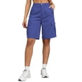 thumbnail image 1 of Fsgntruao Womens Casual Cargo Shorts Multi Pockets Button Fly Work Shorts Breathable Summer Outdoor Shorts, 1 of 7