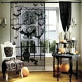 thumbnail image 4 of Vrorvz Halloween Decorations Indoor Curtain with Pumpkin Design High Density Polyester Light Blocking Heat Insulating Lace Curtain for Home or Office Door Neatness 83.9x40.2in Black, 4 of 6