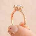 thumbnail image 6 of Cora Jewellery 1.32CT Oval Moissanite Halo Engagement Ring For Women , 14K Rose Gold, 6 of 7
