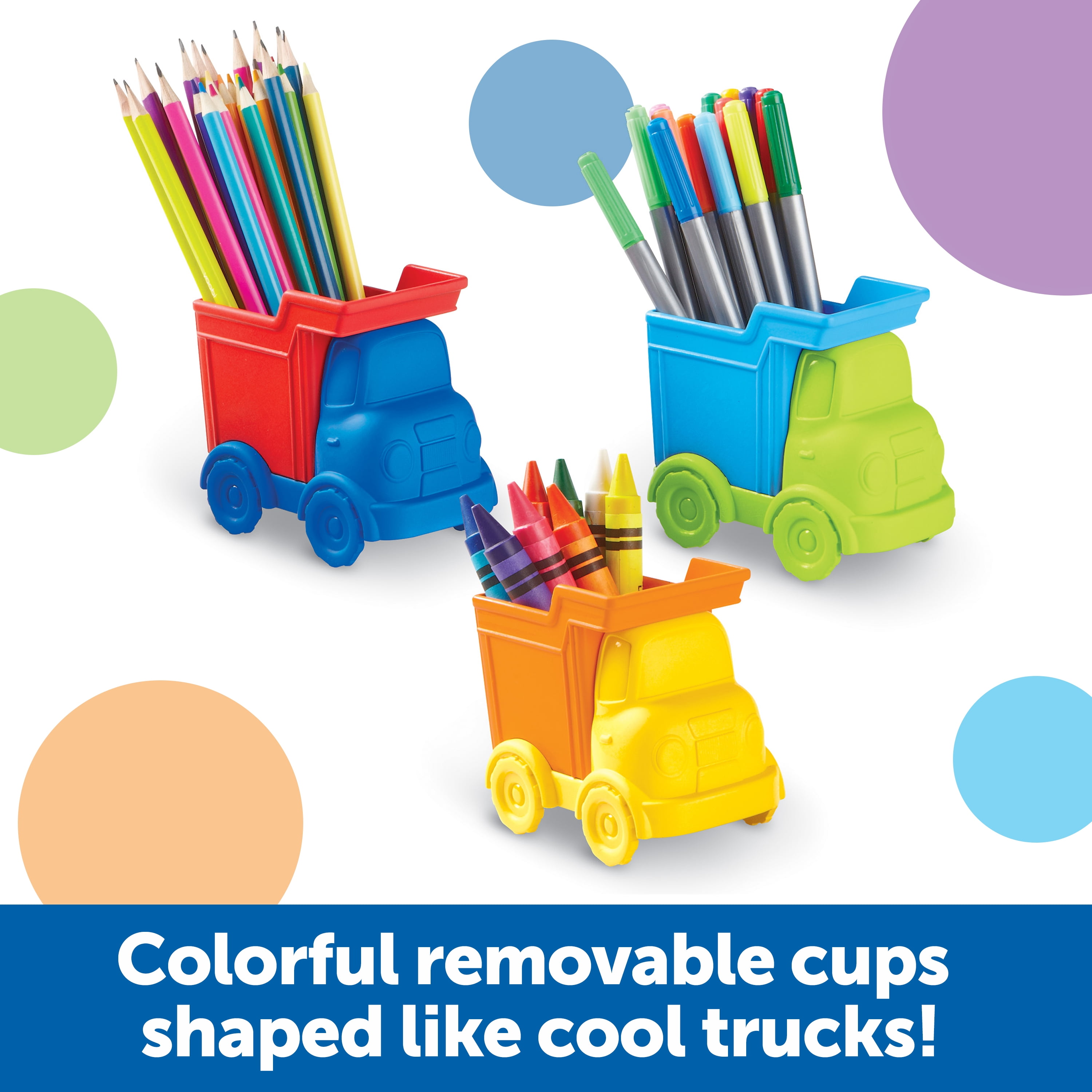 Learning Resources Create-a-Space Kiddy Center Trucks - Arts and Craft Organizer, Classroom Organization, School Supplies Organizer