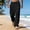 Black, variant on Uwinwear Men's Loose Fit Linen Pants, Lightweight Drawstring Waist Casual Summer Beach Yoga Trousers Khaki S