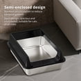 thumbnail image 3 of Stainless Steel Litter Box, Semi Enclosed High Side Cat Litter Box, Top Entry Litter Boxs for Senior Cats, Leak-Proof, Non-Sticky, Ideal for Indoor Cats Kitten, Black/L, 3 of 5