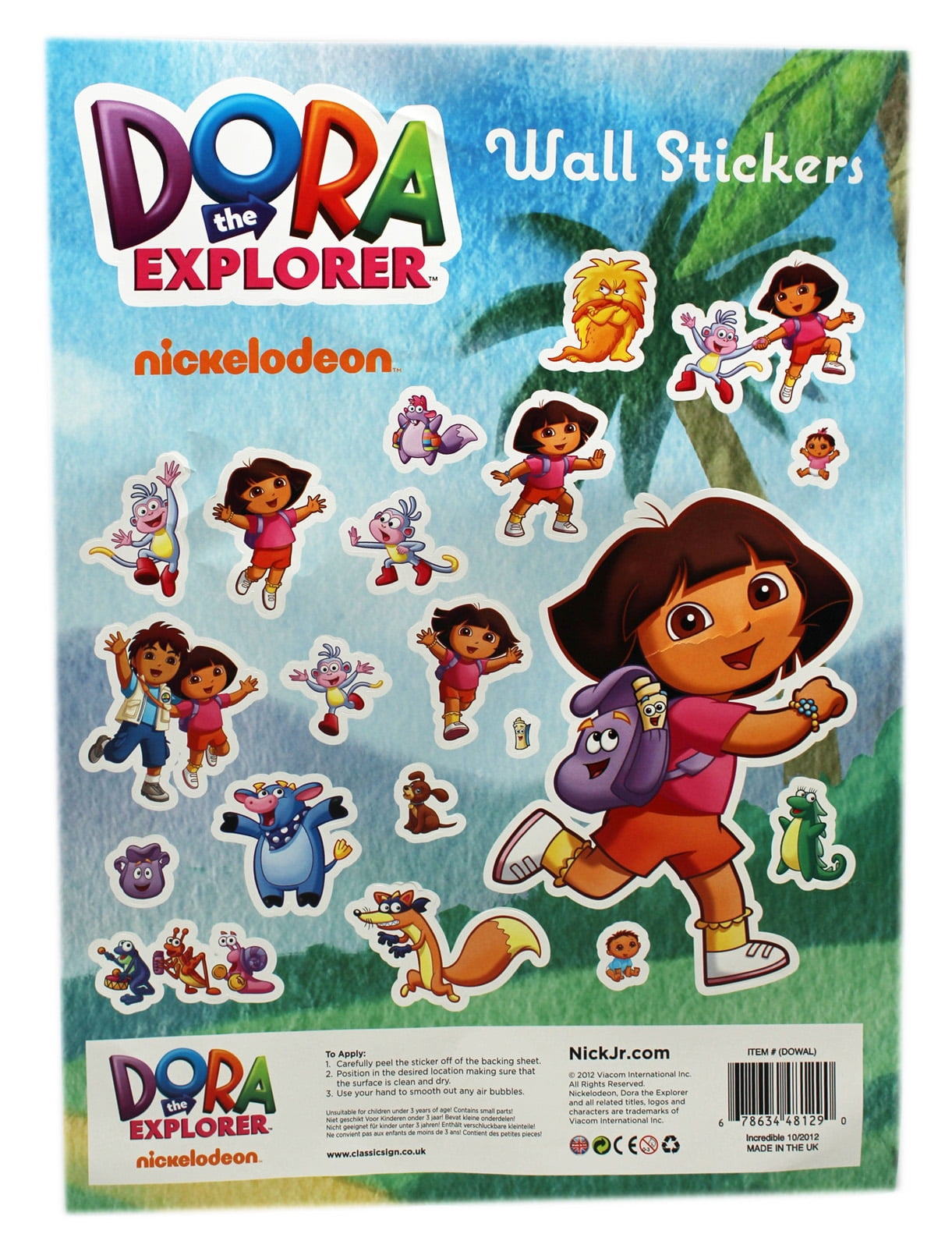 Dora the Explorer Dora, Boots and Friends Reusable Wall Stickers (19  Stickers) 