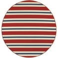 thumbnail image 3 of Oriental Weavers Meridian Indoor/Outdoor Rug - 5701R - 5'3" x 7'6" - in Red/ Blue - Nautical & Coastal, Water, Stain and Fade Resistant, Hose Clean, Patio, Outdoor Living Area Rug, 3 of 9