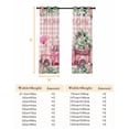 thumbnail image 6 of Eucalyptus Trucks Blackout Curtains for Bedroom, Spring Farmhouse Floral Leaves Pink Plaid Thermal Insulated Kitchen Drapes with Grommets, Light Blocking Window Treatment, 2 Panels 42" x 63", 6 of 7