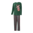 thumbnail image 2 of goowrom Parent-Children Christmas Pajama Reindeer Print Tops with Plaid Pants, 2 of 5
