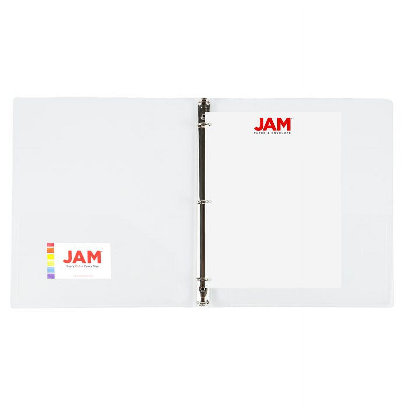 JAM Paper & Envelope Plastic Binder, 11.5 x 10.25 x 1/2 in, Clear, 1 Pack