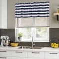 thumbnail image 5 of Purple Navy Blue Striped Valances for Windows, Decorative Rod Pocket Window Valance Curtains, Abstract Gradient Lines Art Short Curtain Drapes for Kitchen/Living Room, 2 Panels, 42" W x 12" L, 5 of 8