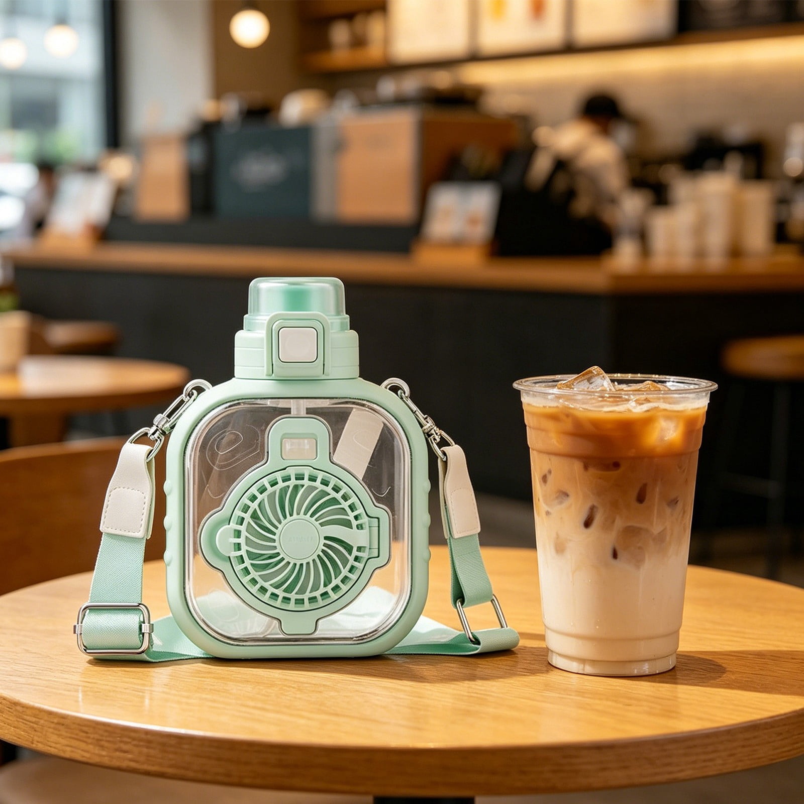 Glass & Bottle Glass Water Bottle Swing Top Glass Bottle Glass Juice Bottles Large capacity fan cup 980ML capacity green Plastic