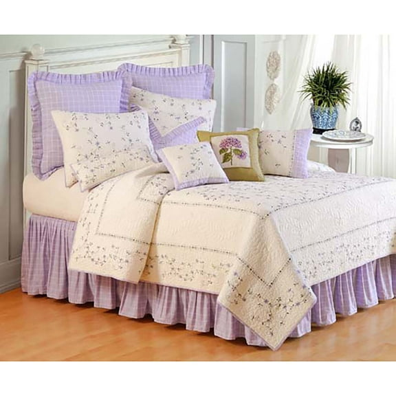 26" x 26" Lavender Plaid Cotton Euro Sham - Machine Washable