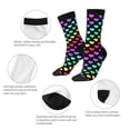 thumbnail image 3 of Hirioo Rainbow Hearts Pattern Adult Middle Tube Socks Breathable Sock Non-Pilling,Contrasting Color Design, 3 of 6