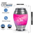thumbnail image 2 of Pink Small Memorial Urn For Ashes Adult Man And Woman - Keepsake Urns For Human Ashes For Male And Female - Blue Mini Urns For Adult Brother - Little Urn For Brother, 3 Inch, 2 of 6