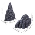 thumbnail image 2 of COMPUKAS 2PCS Garden Miniatures Mini Resin Rockery Dark Grey Decoration For Indoor Decoration, 2 of 6