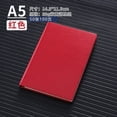 thumbnail image 1 of Nvzi Cuaderno de cuero A5 con tapa dura y compartimento para bolígrafos, diario de trabajo, diario y de escritura, 50 hojas, 100 páginas (rojo), 1 of 2