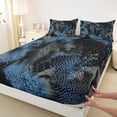 thumbnail image 3 of Homewish Boys Girls Abstract Geometric 4 Pieces Queen Sheet Sets,Gradient Black Blue Ultra Soft Flat Sheet,Animal Snake Print Queen Fitted Sheet,Lightweight Room Decor, 3 of 7