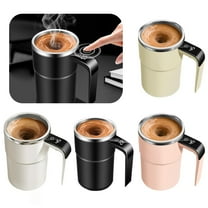 electric Coffee Mug with a Built-in LCD Thermometer, Perfect for Brewing Coffee,Milk,Cocoa,Etc, 13oz Rechargeable Prevent Overflow Self Stirring Coffee Cup