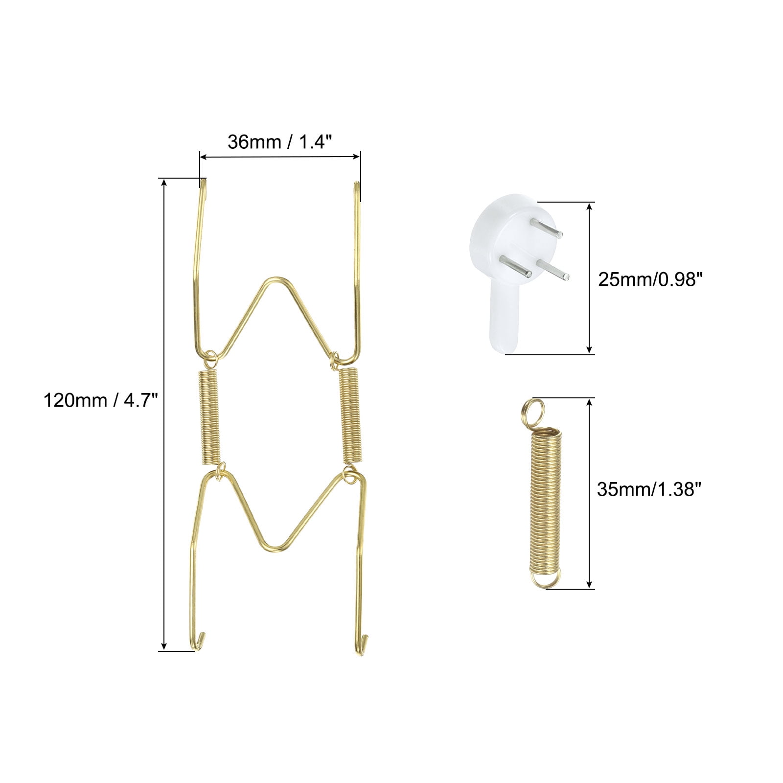 Unique Bargains 10Pcs Invisible Wall Plate Hangers for Plates and Artwork Display Gold