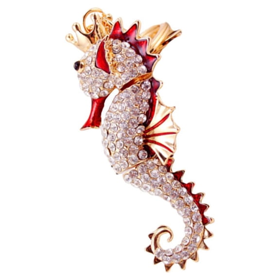 TEHAUX Red Sea Horse Keychain Alloy Bag Pendant Decorative Key Pendant Ideal Gift for Men and Women 1pc