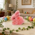 thumbnail image 6 of Easter Table Decorations Mini Pastel Bunny Rabbits Figurine for Egg Hunt, Spring Holiday Party Supplies, Cute Foam Flocked Bunnies (Pink), 6 of 6