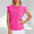 thumbnail image 2 of Cap Sleeve Tank Tops Womens Cotton Summer Casual Loose Fit Basic Tee Shirts Workout Yoga Gym Fashion (2XL, Hot Pink), 2 of 4