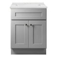 thumbnail image 6 of Design House Brookings 25" x 22" Assembled Shaker 2-Door Bathroom Vanity with Cultured Marble 4" Centerset Solid White Top, Sherwin Williams® Gray/White, 6 of 21