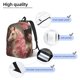 thumbnail image 3 of Disketp Haired White Horse print Canvas Backpack Lightweight Travel Daypack Student Rucksack Laptop Backpack-Small, 3 of 5