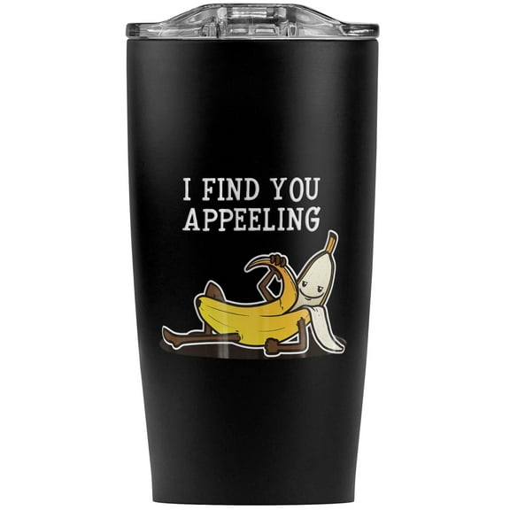Banana I Find You Appeeling Funny Stainless Steel 20 oz Travel Tumbler, Vacuum Insulated & Double Wall with Leakproof Sliding Lid | Great for Coffee/Hot Drinks and Cold Beverages
