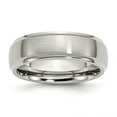 thumbnail image 1 of Stainless Steel Ridged Edge 7mm Brushed and Polished Band Ring 7 Size, 1 of 5