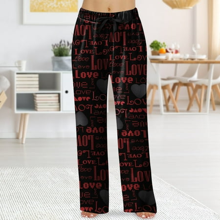 

pxiakgy pants for women women s spring fashion casual plaid lace cotton can be worn outside pajamas home pants red + m