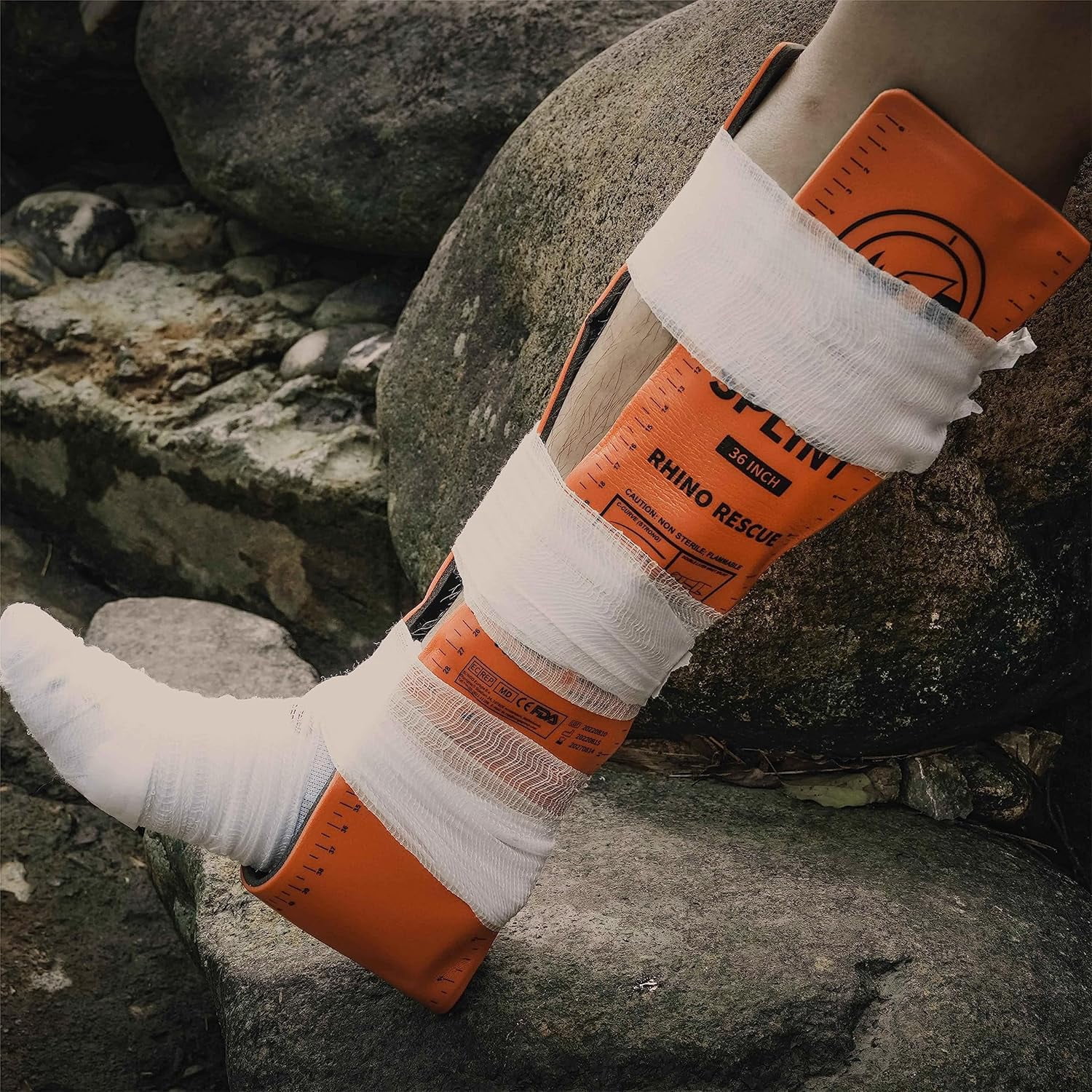 RHINO RESCUE Multi-Size First Aid Splint Set - 36/18/9 Inch & Finger, 4-Pack for Fractures