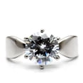 thumbnail image 3 of Luxe Jewelry Designs Women's Stainless Steel Solitaire Engagement Ring with Cubic Zirconia Stones -, 3 of 4