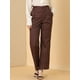 thumbnail image 2 of Allegra K Pantalones Largos De Pierna Recta De Tartán A Cuadros Casuales De Cintura Alta Para Mujer Rojo marrón XL, 2 of 6