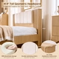 thumbnail image 3 of Aitjunz Modern Queen Size Bed Frame with Upholstered Headboard and Charging Station, 2 Storage Drawers, Fluted Wood Platform Bed Frame, No Box Spring Needed, Natural, 3 of 7