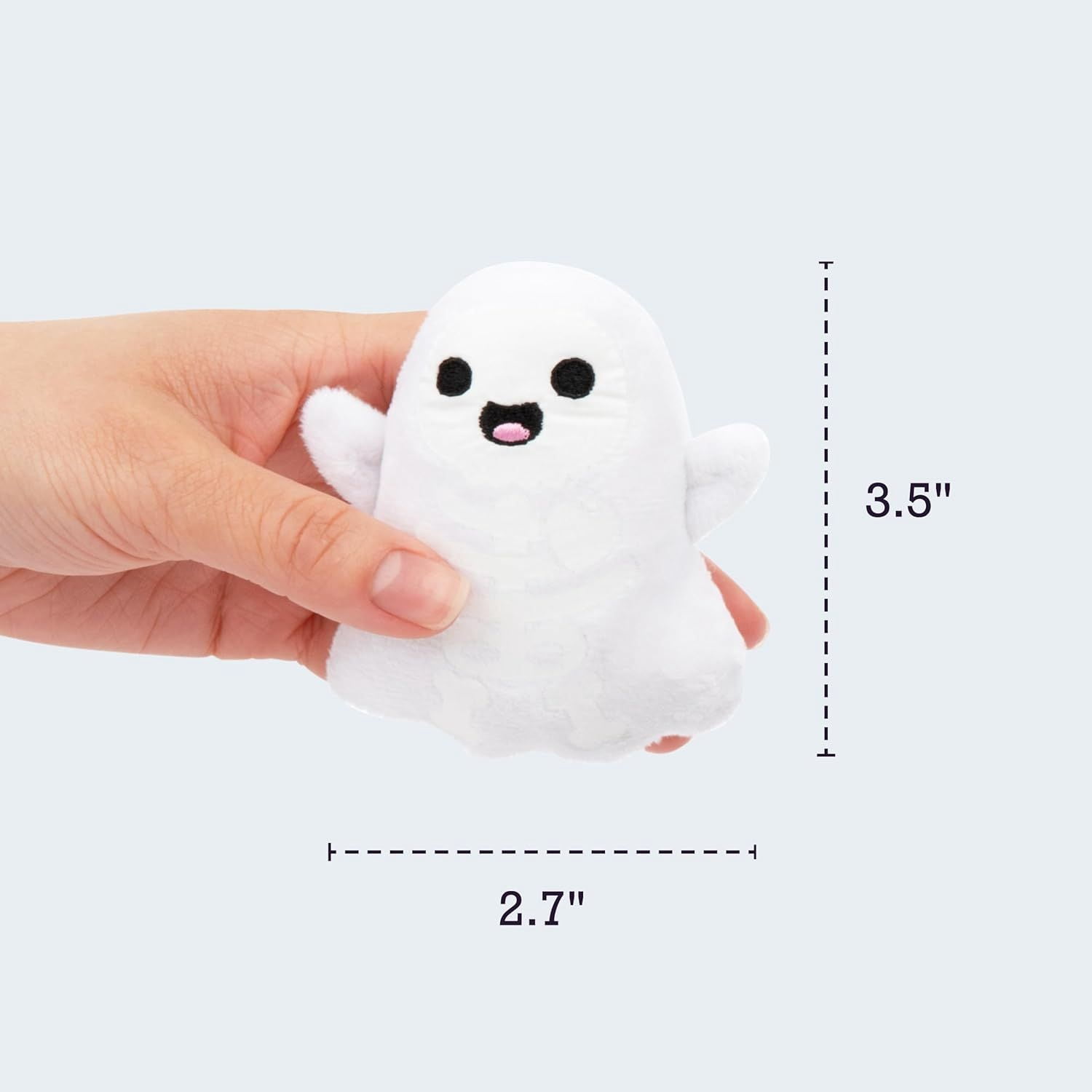 Emotional Support Ghosts by , Cuddly Plush Collectibles and Cute Stuffed Animals, Spooky Halloween Ghost Plushies and Fun Trick or Treat Toys, Includes 5 Plushies with Carrying Basket